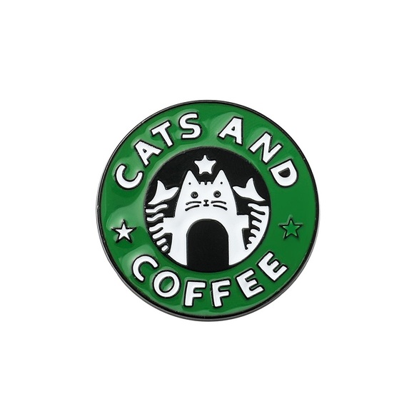 Other - Cats and Coffee Cute Enamel Pin for Cat Lovers 🐱 ☕️